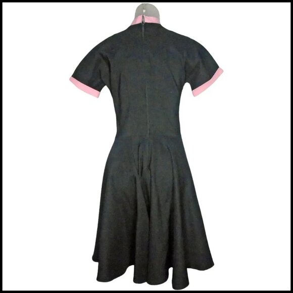 50s Style Dress Fit Flare Volup Full Skirt Rockabilly 90s Vintage - Picture 6 of 14